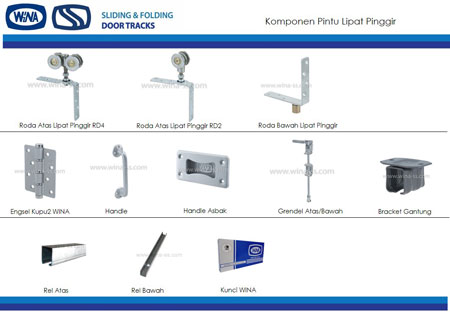  Rel Komponen Pintu Lipat WINA SS Rel Pintu Garasi 