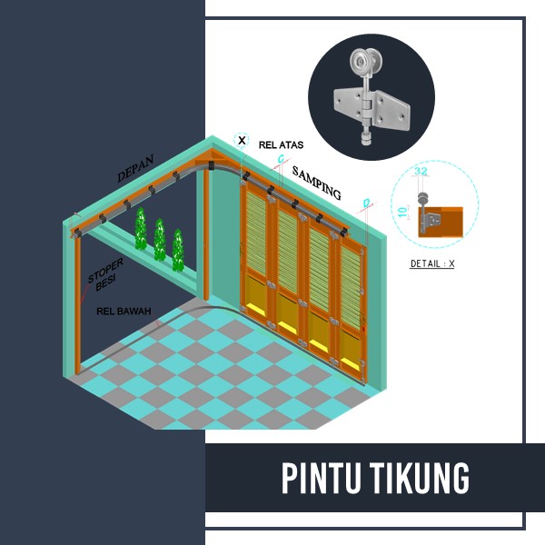 Pemasangan - Pintu Garasi Tikung